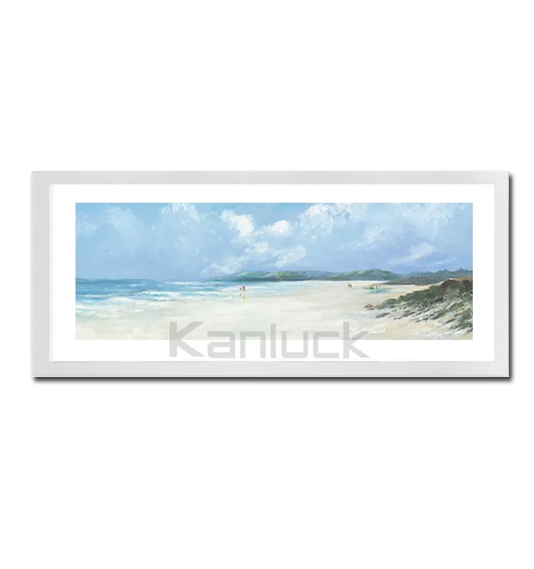 Coastal Beach with a View Framed Painting Print