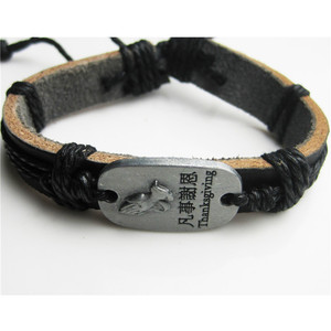 Bracelet en alliage de cuir Vintage Punk <span class=keywords><strong>Rock</strong></span> Strap Bracelet Bracelet ÉCHANTILLON GRATUIT Croire Foi Prière Croix KIB008 - Product Image 6