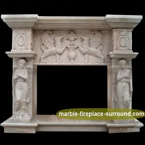 Elegante Innen dekorative Naturstein Kamin Surround Marmor Französisch Kamin Mantel zu verkaufen