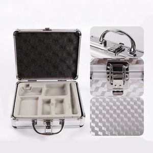 Professionele Lege Zilver Aluminium Permanente Make-Up <span class=keywords><strong>Tattoo</strong></span> Machine Doos Draagbare Draagtas Voor Wenkbrauw Microblading - Product Image 6