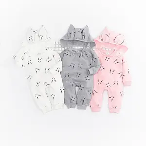 Groothandel Nieuwe Collectie Peuter Outfit Pasgeboren Baby Kleding Kleding Lange Mouw Romper Met Hoodie