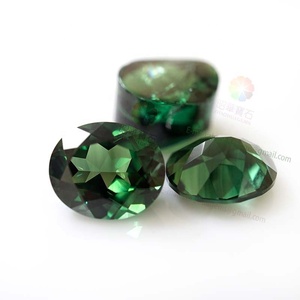 Allentato ovale cut gemston tormalina verde zaffiro sintetico Prezzo All'ingrosso Della Fabbrica per Rare Colori con Alta Durezza - Product Image 3