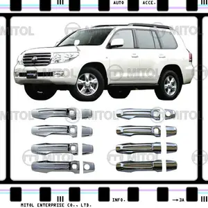 Per Toyota Chrome Maniglia di Portello Della Copertura Land Cruiser LC200 08-on