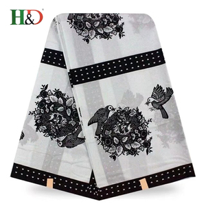 H & D Vente Chaude de Haute Qualité 6 Mètres Spandex Coton Africain <span class=keywords><strong>Wax</strong></span> Prints Tissu Avec Le Meilleur Prix - Product Image 1