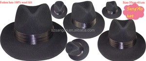 Venta al por mayor mezcla de hombres negros cotillon sombreros fiesta fieltro sombreros Fedora estilo lana 100% fieltro de lana o piel fieltro conejo pagamos arancel - Product Image 6