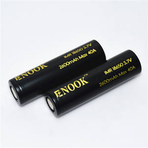 Professionelle!! lithium-batterie mit hoher kapazität Enook 18650 2600 mAh 40A <span class=keywords><strong>3</strong></span>,7 V batterie mit knopf oben - Product Image 3