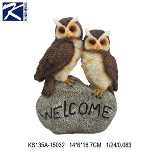 Diseño de dibujos animados lindo búho animales polyresin artesanía Decoración - Product Image 2