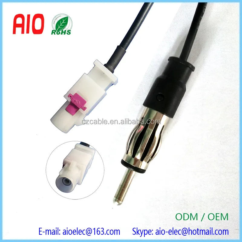 Fakra plug untuk DIN plug connector putih mobil radio antena adapter kabel untuk BMW 3 Seri E46 E90