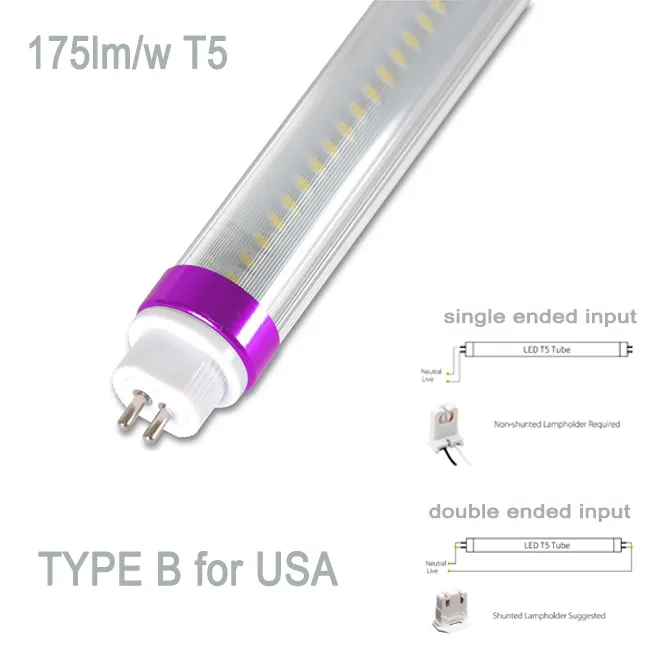 Tubo LED Premium 4f t5, salida de superlumen, 175 LM/W, reemplazo directo, lámpara fluorescente master TL5 HO & HE de 54w/80w