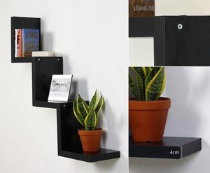 Bán Buôn Lắp Ráp MDF Floating Home Tường Mộc Mạc Kệ Gỗ Lưu Trữ Trang Trí Nội Thất Với Hình Dạng Treo Tường Kệ - Product Image 3