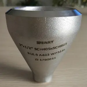 Sfenry ASME B16.9 raccordi per tubi riduttore concentrico in acciaio inossidabile da 2 pollici 4 pollici 6 pollici