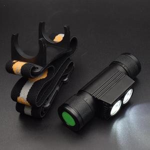 Nặng lạnh Đèn pha mới đôi LED hợp kim nhôm đầu đèn 1800 Lumens USB sạc Led Đèn Pha - Product Image 2