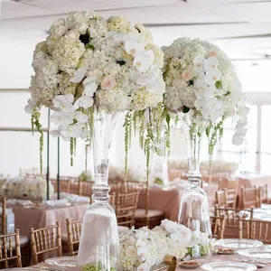 Bianco fiore di seta di nozze centrotavola per la cerimonia nuziale decorazione della tavola