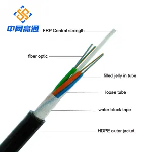 2 / 4 / 6 / 8 / 12 / 16 / 24 Core Single Mode Outdoor Armoured GYXTW Fiber Optical Cable 1KM Price