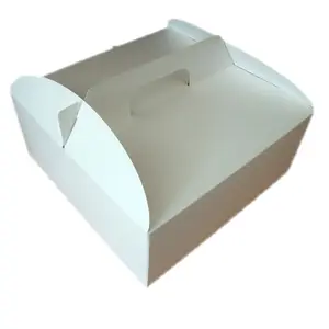 Personalizado Colorido Impresso Branco Papelão Macaron Caixa De Bolo De Papel Com Fácil Tirar Lidar com Caixas De Papelão Para Garrafa