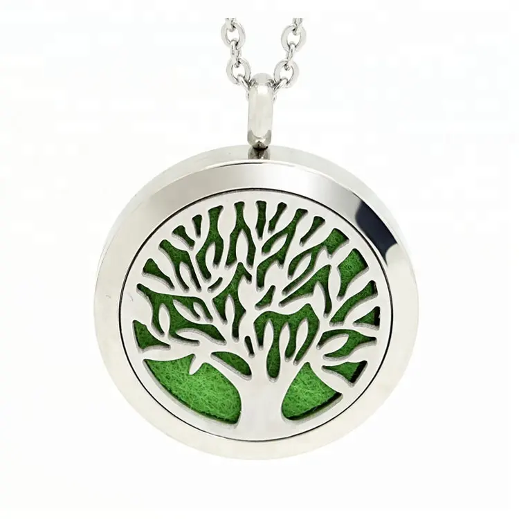 Aroma Locket del Profumo Diffusore di Olio Essenziale Collana Diffusore di Aromaterapia Albero Della Vita Dei Monili Dell'acciaio Inossidabile 316l Pendente