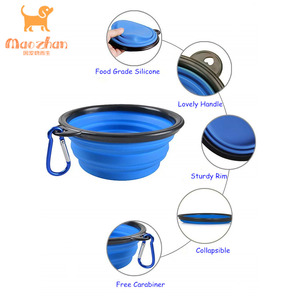 Tigela de plástico para animais de estimação, tigela de silicone dobrável com mosquetão para lavar louça - Product Image 6