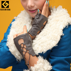 Guanti eleganti da donna in pelle di pecora senza dita per ragazze del sesso del partito - Product Image 6
