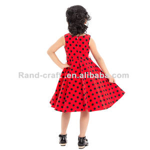 베스트 셀러 웨딩 아이 생일 파티 착용 슬림 활기찬 빨간 여름 원피스 - Product Image 4