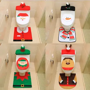圣诞马桶盖套圣诞老人圣诞雪人浴室马桶盖套