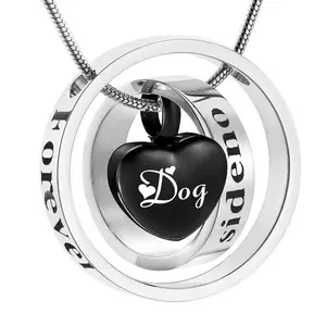 Cremation Ashes Necklace No Longer by My Side But Forever in My Heart Waterproof Memorial Keepsake beautiful Pendant-black