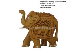 Figurine d'éléphant en bois de santal, 1 pièce, sculpture d'éléphant en bois de santal - Product Image 4