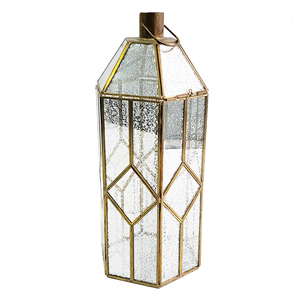 Set of 2 Popular Geometric Round Terrarium <strong>Brass</strong> Copper Frame Mercury Glass <strong>Candle</strong> <strong>Holder</strong> - Product Image 1