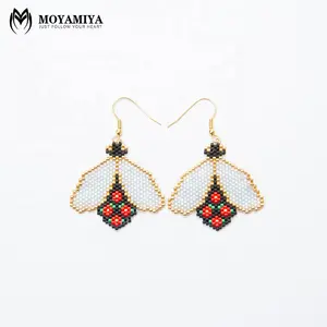 MI-E180041Moyamiya Charm Beads Designer Inspired Handmade Earrings Miyuki Earrings For Women