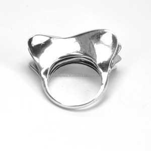 Anillo de Plata de Ley 925 con textura lisa, anillo de moda Chapado en plata para regalo de boda, aniversario, compromiso o fiesta para mujer - Product Image 3