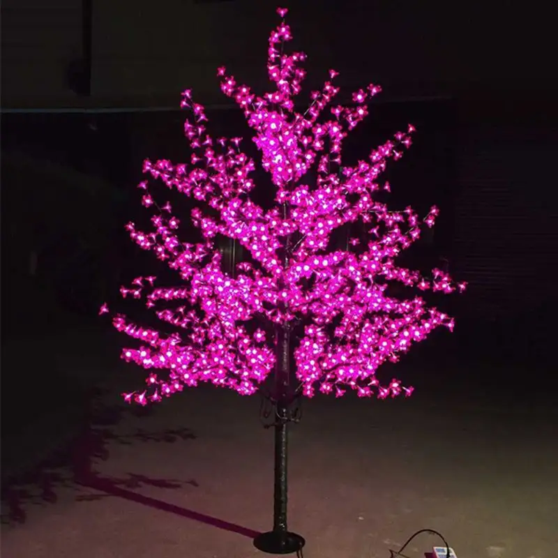 STL Fatti A Mano di Lusso Artificiale LED Cherry Blossom Tree Luce di notte Di Natale nuovo anno Decorazione di cerimonia nuziale Luci 1.8m albero di luce