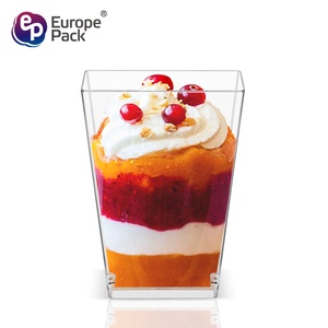 <span class=keywords><strong>Caja</strong></span> <span class=keywords><strong>fuerte</strong></span> para lavavajillas, suministros de fiesta de grado alimenticio, taza cuadrada desechable de plástico para mousse, 160ml - Product Image 3