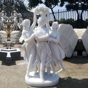 <span class=keywords><strong>Escultura</strong></span> <span class=keywords><strong>de</strong></span> Mujer <span class=keywords><strong>de</strong></span> Piedra Natural Blanca Tallada a Mano para Jardín Exterior, Estatuas <span class=keywords><strong>de</strong></span> Mármol <span class=keywords><strong>de</strong></span> las Tres Gracias - Product Image 5