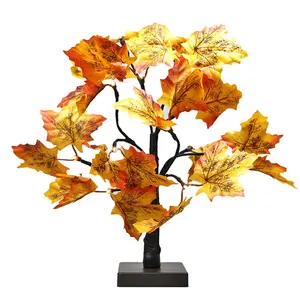Hot Selling Artificial LED Maple Tree Light Tabletop Tree Light With Maple Leaf For Room, Halloween, Christmas Decoration