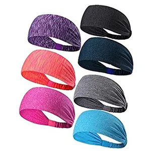 Дешевые эластичные повязки на голову регулируемые эластичные повязки для катания на коньках спортивные красочные Йога модные эластичные повязки для волос