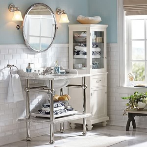 Nuovo Specchio <span class=keywords><strong>da</strong></span> Bagno Moderno Ovale con Cornice in Acciaio Inox, Vetro Argentato <span class=keywords><strong>da</strong></span> 5mm, Personalizzabile, Regolabile, <span class=keywords><strong>da</strong></span> <span class=keywords><strong>Parete</strong></span>, per Trucco - Product Image 4