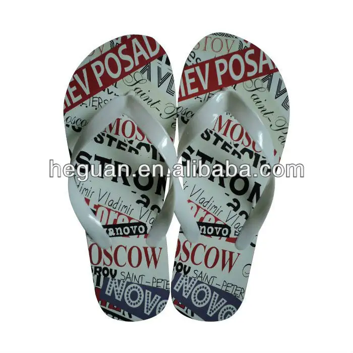 Nuovo 2013 beauful progettazione e vendita a buon mercato delle donne flip flop/pantofole donna/sandali/scarpe con trasferimento termicoinsole(hg13019