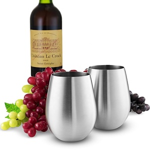 Verre à vin sans pied en acier inoxydable à paroi simple de 18 oz, <span class=keywords><strong>incassable</strong></span>, avec logo personnalisé, style classique - Product Image 2