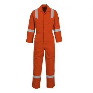 100% Cotton Twill Fabric Oil Field Oil Rig Reflective Fire Retardant Working Coveralls Uniform