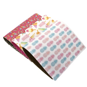 <strong>Double</strong> <strong>Side</strong> Glitter Summer Ice Cream Printed Artificial <strong>Vinyl</strong> Leather <strong>Fabric</strong> 5918 - Product Image 1