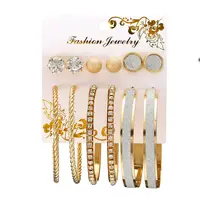 Brincos jhumka de ouro na moda, brincos com formato redondo, conjunto de brincos de haste de argola para fábrica ns8037193