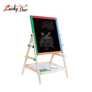 Kisd Enfants 2 en 1 Réglable Effaçable Magnétique Noir/<span class=keywords><strong>Blanc</strong></span> En Bois Chevalet <span class=keywords><strong>Craie</strong></span> Planche à Dessin - Product Image 1