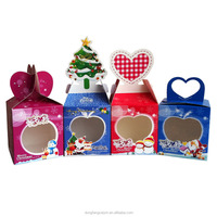 Boîte cadeau de Noël personnalisée en papier avec poignée, pour bonbons, pommes, biscuits, pour les fêtes de Noël