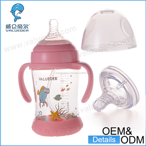 Alto vidrio de borosilicato para adultos de silicona inferior bebé la alimentación con biberón con simulación de mama pezón - Product Image 4