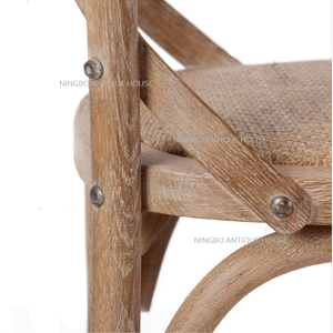 Silla de madera de roble con respaldo cruzado para el comedor, <span class=keywords><strong>mueble</strong></span> de madera curtida tipo Tuscan para el hogar, venta al por mayor - Product Image 5