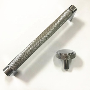 Modern Gold <strong>Silver</strong> Furniture Aluminum <strong>Drawer</strong> Handles Kitchen Cabinet Knurled <strong>Knob</strong> for Wardrobe Dresser Bathroom Living Room Use - Product Image 2
