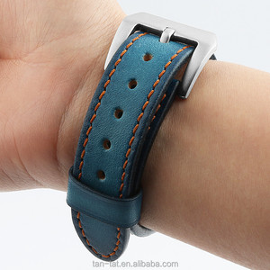 De Hombre de gamuza azul cuero reloj Correa banda - Product Image 3