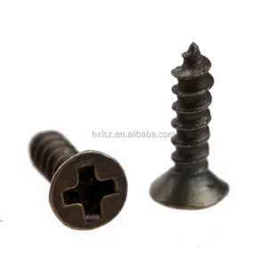 Flat countersunk Antique Brass Bronze Vintage hộp đồ trang sức gỗ Tự Khai thác vít cho nhựa