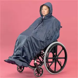 Wheelchair Mac with Sleeves Waterproof, Shower, Rain, Wind, Snow, Universal Sizing, Elderly Cape, Coverall, Disability
