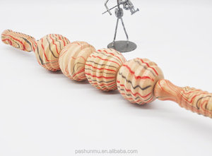 4 bolas de madera masajeador de alivio muscular de mano aplicación natural para el cuerpo - Product Image 5