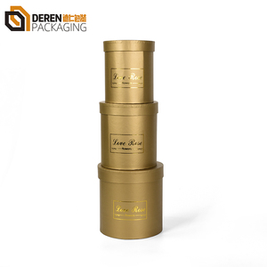 black gold silver cardboard round cone circle shape custom logo paper flower packaging box